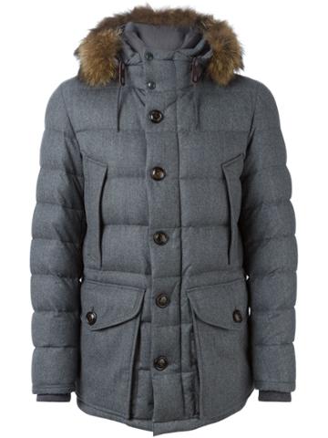 Moncler Fur Trim Rethel Jacket - Grey