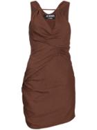 Jacquemus Sleeveless Draped Mini Dress - Brown