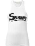 Ssheena Logo Print Vest, Women's, Size: Medium, White, Cotton