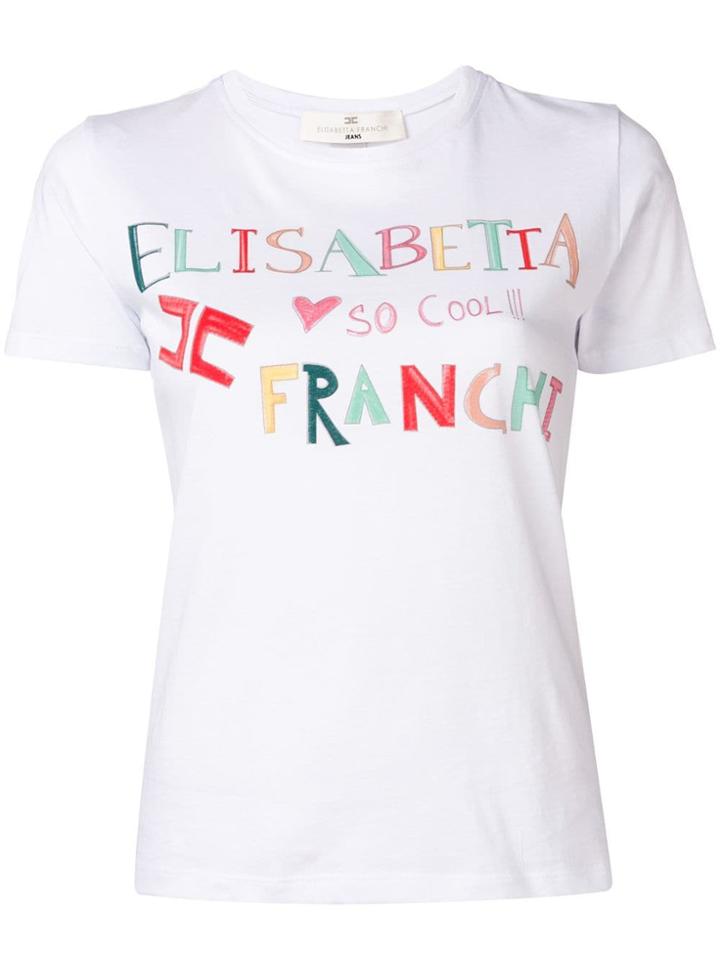 Elisabetta Franchi Logo Print T-shirt - White
