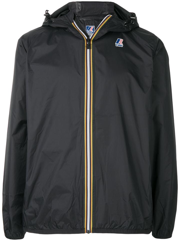 K-way Logo Detail Windbreaker Jacket - Black