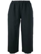 Comme Des Garçons Comme Des Garçons Wide Leg Cropped Trousers, Women's, Size: Medium, Black, Polyester
