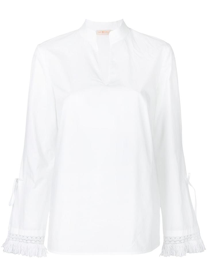 Tory Burch Crochet V-neck Shirt - White