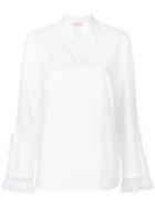 Tory Burch Crochet V-neck Shirt - White