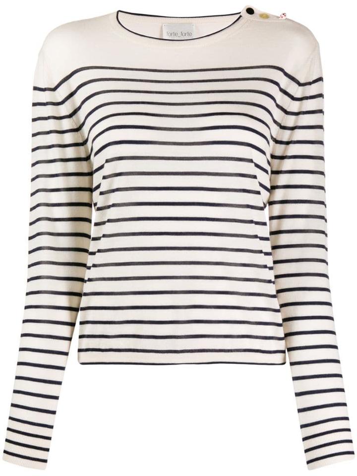Forte Forte Striped Crew-neck Jumper - Neutrals