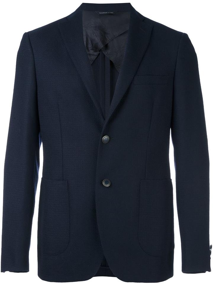 Tonello Two Button Blazer, Men's, Size: 46, Blue, Cupro/viscose/cashmere/virgin Wool