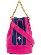 Manu Atelier Colour-block Bucket Tote - Pink & Purple