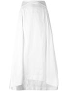 Jil Sander Navy Flared Skirt - White