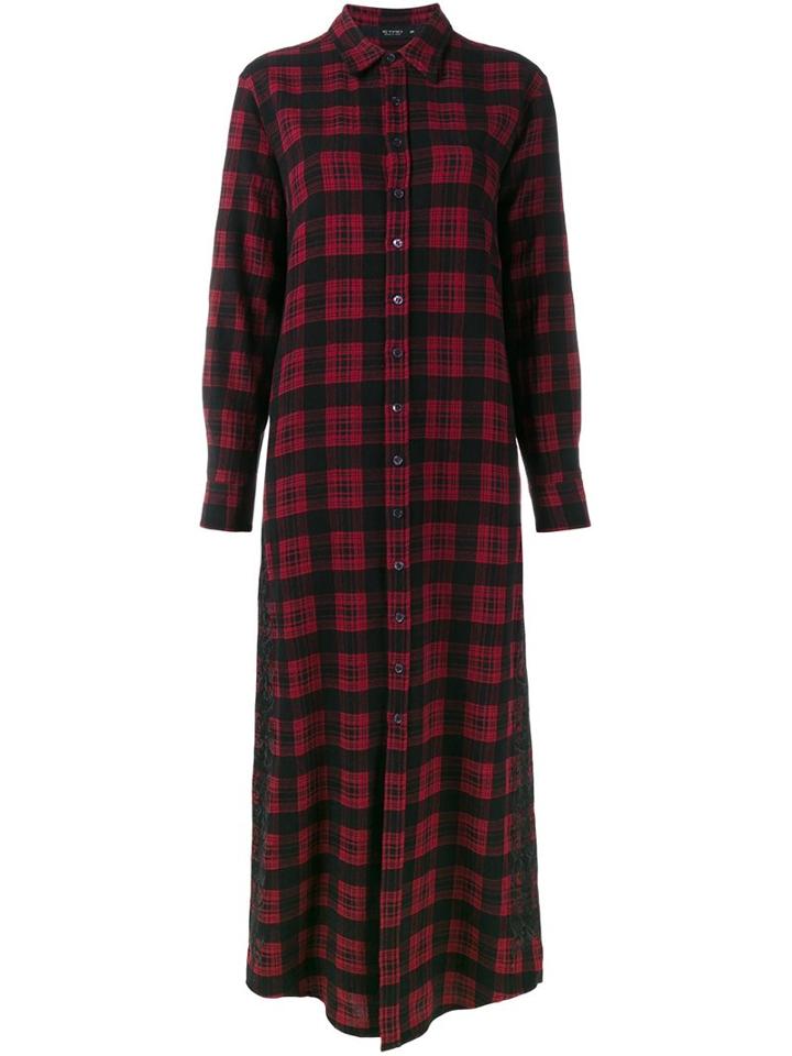 Etro Long Plaid Shirt, Women's, Size: 40, Red, Cotton/polyester/wool