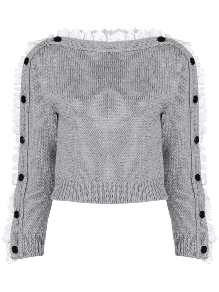 Philosophy Di Lorenzo Serafini Lace Button Detail Sweater - Grey