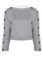 Philosophy Di Lorenzo Serafini Lace Button Detail Sweater - Grey