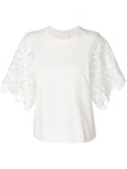 See By Chloé Lace Sleeved Top - White