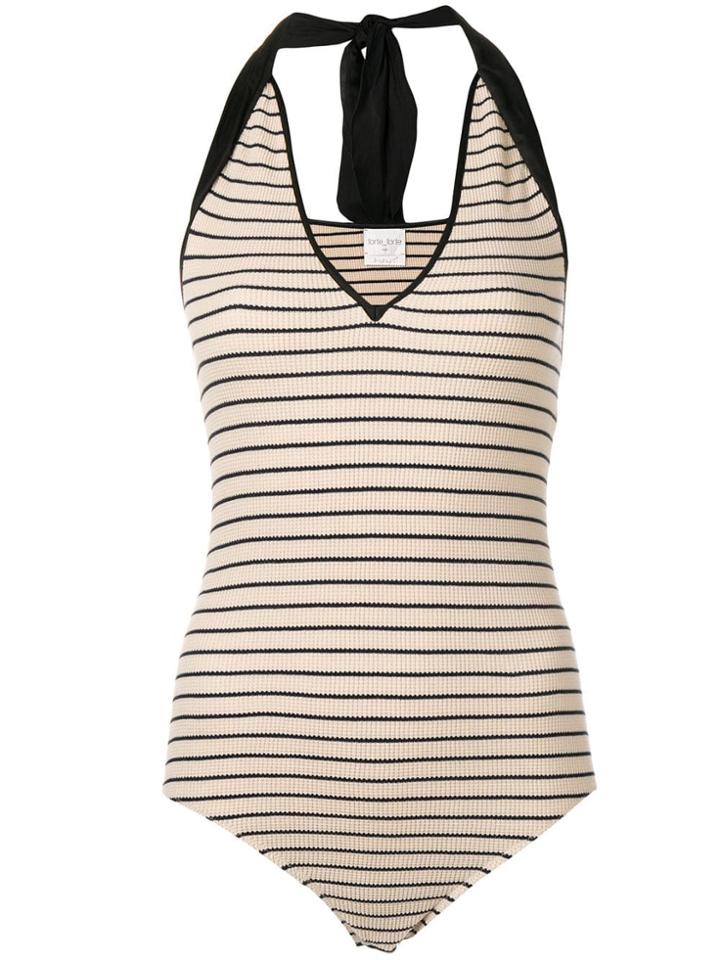 Forte Forte Stripe Halterneck Top - Neutrals