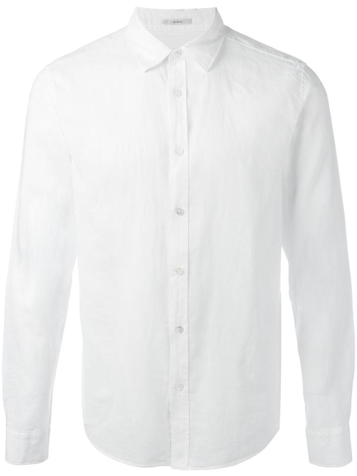 Closed Plain Shirt, Men's, Size: Large, White, Linen/flax/cotton