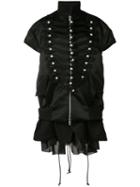 Sacai - Military Short Sleeved Jacket - Women - Silk/cotton/nylon/cupro - 2, Black, Silk/cotton/nylon/cupro