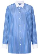 Maison Margiela Striped Poplin Shirt - Blue
