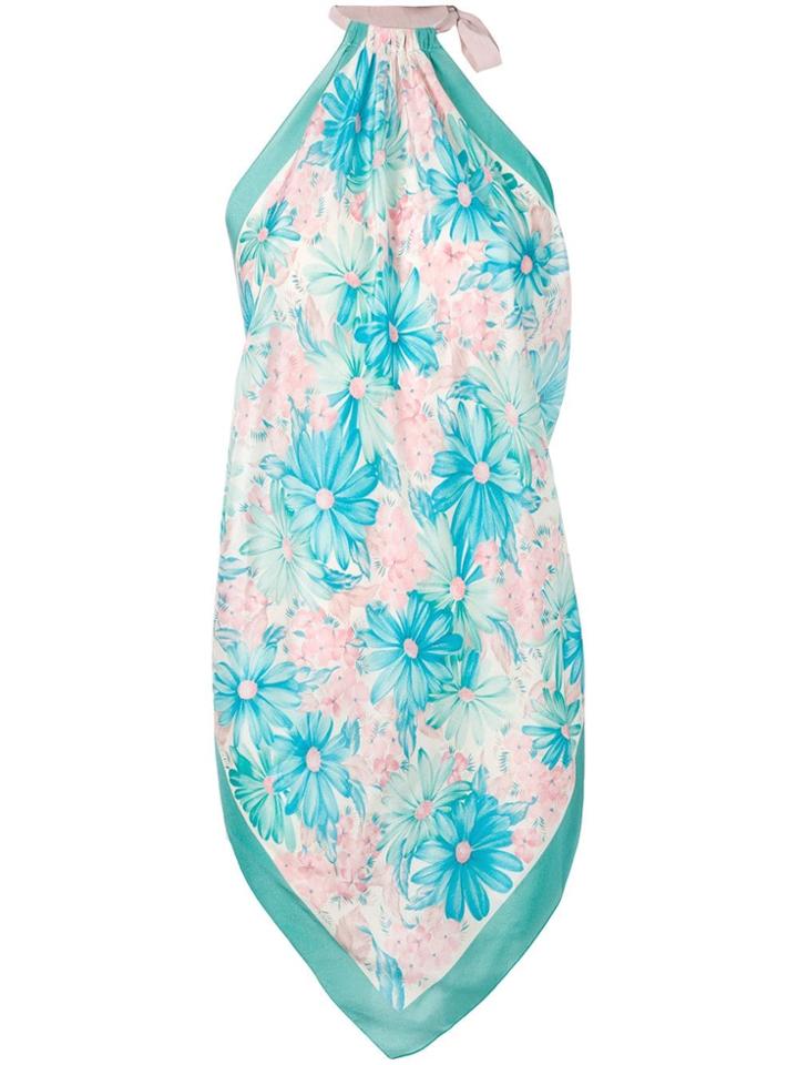 Semicouture Floral-print Scarf Top - Green