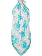 Semicouture Floral-print Scarf Top - Green