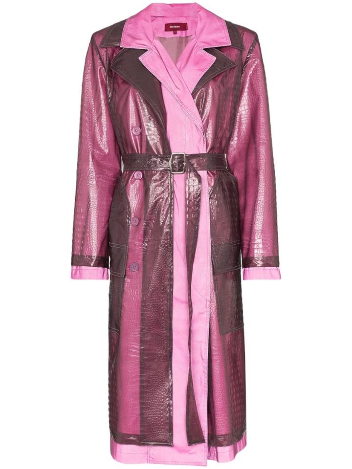 Sies Marjan Double Layered Croc-effect Trench - Purple
