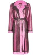 Sies Marjan Double Layered Croc-effect Trench - Purple