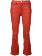 Frame Cropped Coated Jeans - Red