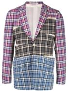 Comme Des Garçons Homme Plus Checked Pattern Blazer - Blue