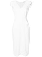 Vionnet Gathered Sleeve V-neck Dress - White