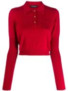 Dolce & Gabbana Cashmere Cropped Top - Red