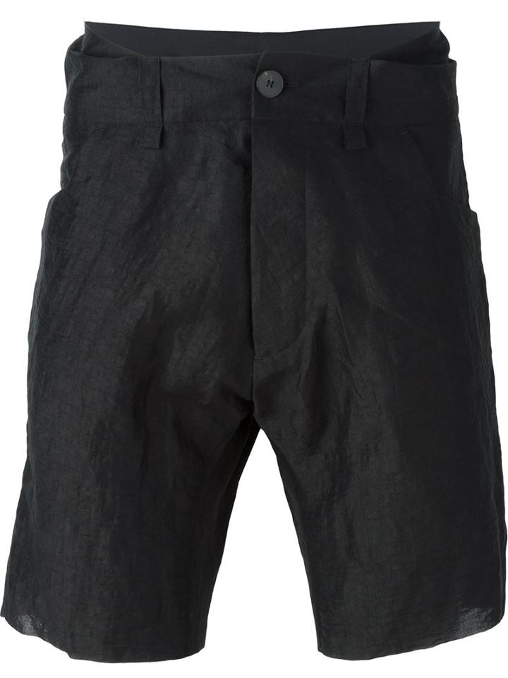 Cedric Jacquemyn Low Pockets Shorts, Men's, Size: 48, Black, Linen/flax/cotton
