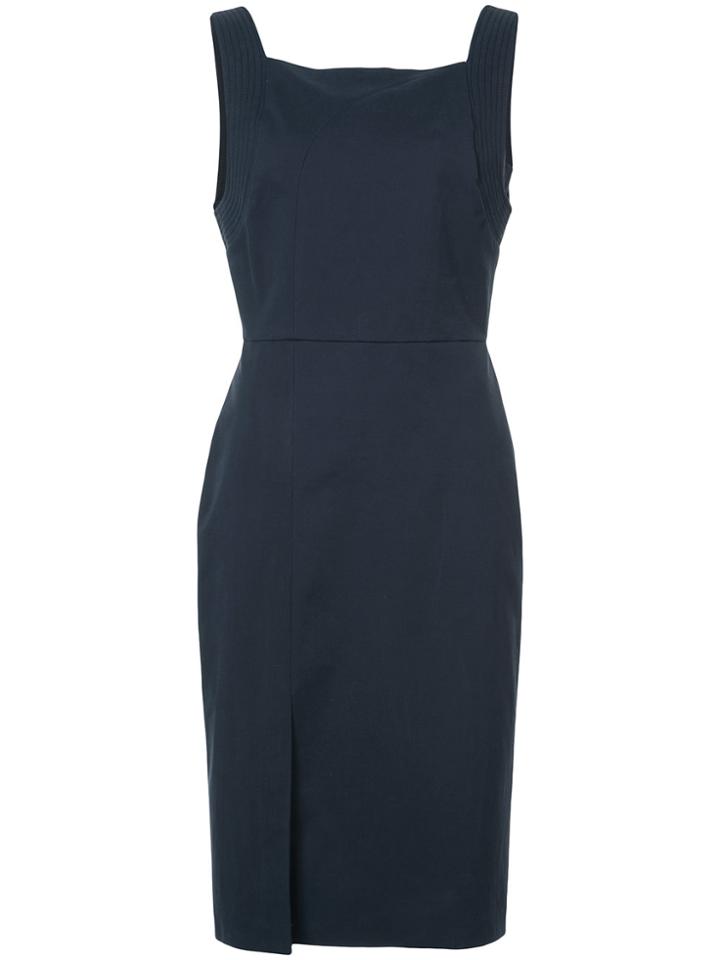 Adam Lippes Ribbed Detail Fitted Dress - Blue