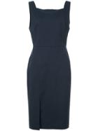 Adam Lippes Ribbed Detail Fitted Dress - Blue