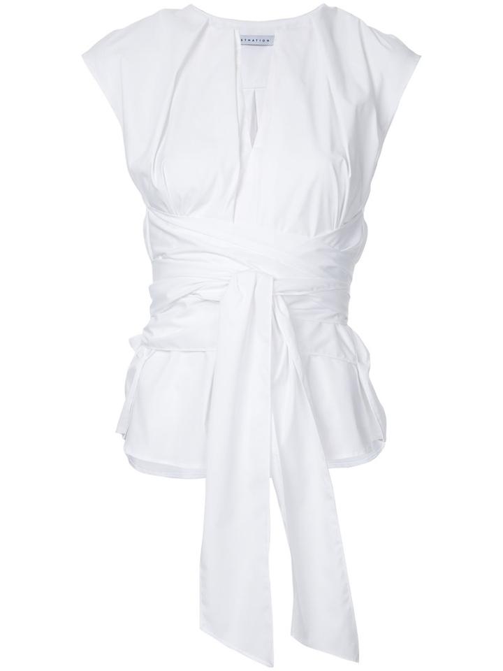 Estnation - Gathered Top - Women - Cotton - 38, White, Cotton