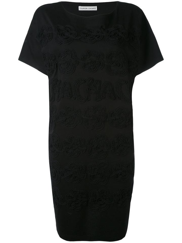 Embroidered Short Dress - Women - Cotton - 2, Black, Cotton, Tsumori Chisato