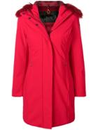 Rrd Fur Hood Down Coat - Red