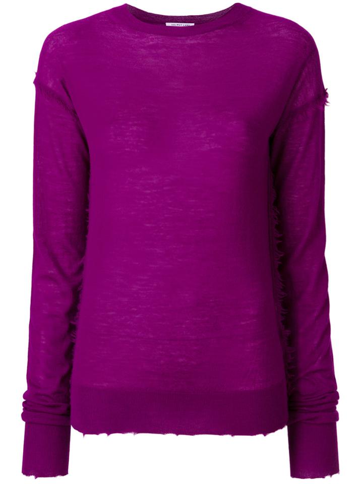 Helmut Lang Distressed Effect Knitted Top - Pink & Purple