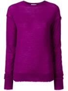 Helmut Lang Distressed Effect Knitted Top - Pink & Purple