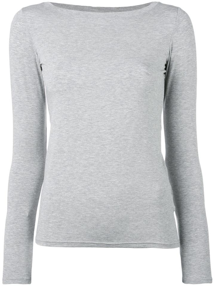 Eleventy - Round Neck Top - Women - Spandex/elastane/modal - M, Women's, Grey, Spandex/elastane/modal