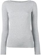 Eleventy - Round Neck Top - Women - Spandex/elastane/modal - M, Women's, Grey, Spandex/elastane/modal