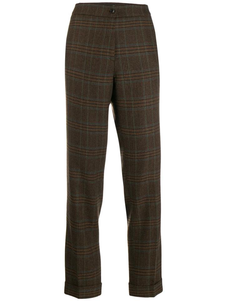 Etro Tartan Print Trousers - Brown