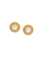 Givenchy Vintage 1980s Round Crystal Earrings - Gold