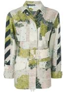 Off-white Jacquard Cargo Jacket - Green