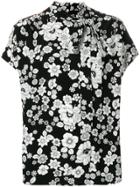 Boutique Moschino Floral Scarf Neck Blouse - Black