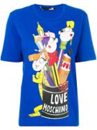 Love Moschino - Printed T-shirt - Women - Cotton - 44, Blue, Cotton