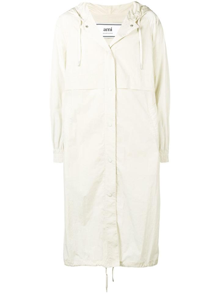 Ami Alexandre Mattiussi Long Hooded Windbreaker - Neutrals