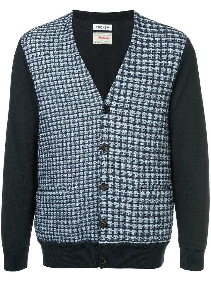 Coohem Spring Check Teewed Cardigan - Blue