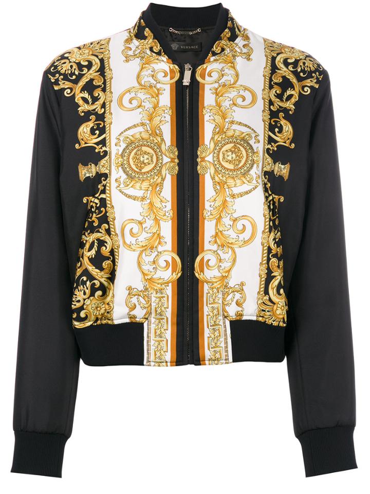 Versace Medusa Printed Bomber Jacket - Black