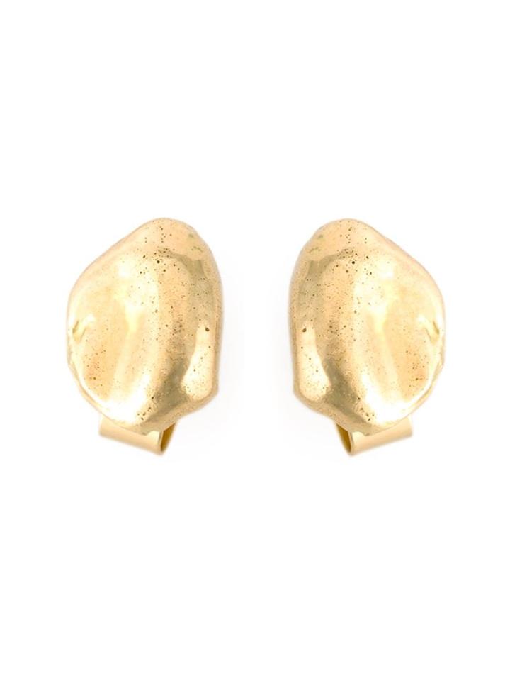 Natasha Collis 18kt Yellow Gold Large Nugget Stud Earrings, Women's, Metallic