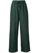En Route - Drawstring Palazzo Pants - Women - Nylon - 2, Green, Nylon