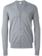 Aspesi V-neck Buttoned Cardigan, Men's, Size: 52, Grey, Cotton/cashmere