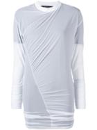 Y/project Sheer Ruched Top - White